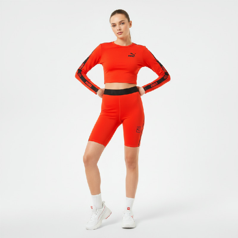 Puma x VOGUE Tight Dámské kraťasy Fiery Red, velikost S