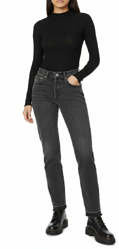 Dámské džíny Levi’s 501 Original Jeans Mini Waist, vel. 25 x 3O Waist Not Want Not Black