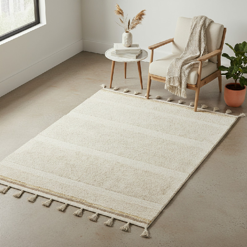 Lorena Canals Eco pratelný koberec Bloom natura, 170 x 240 cm
