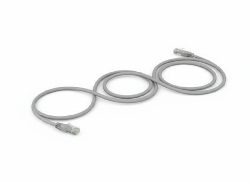 Kabel propojovací 1,5m PATCH UTP 5e datový s konektory RJ45/RJ45 šedobílá barva