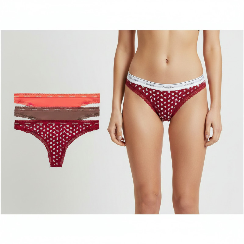 Calvin Klein Underwear Souprava tang 000QD3802E Barevná, Sada 3ks