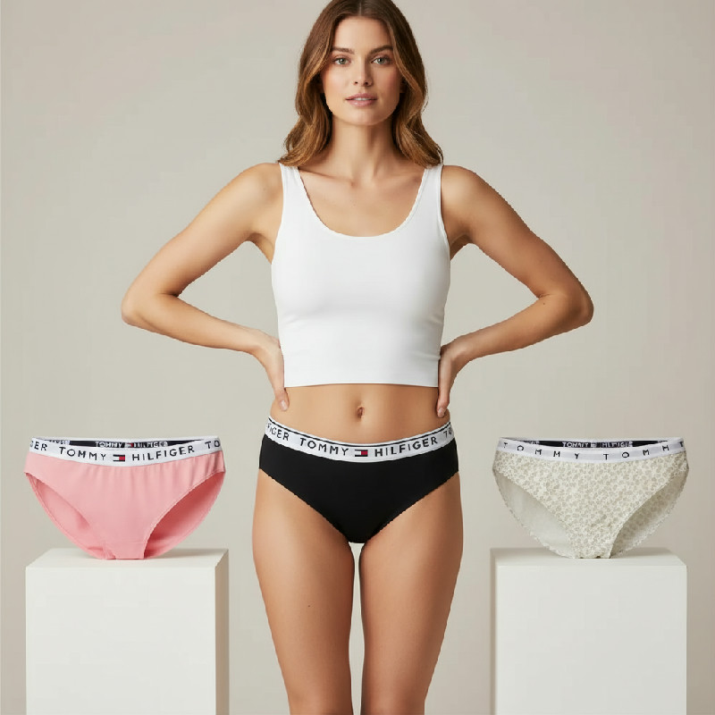 Tommy Hilfiger Underwear Nohavičky ružová / tmavomodrá / bíla / svetlozelená / béžová, Sada 3Ks vel. XS