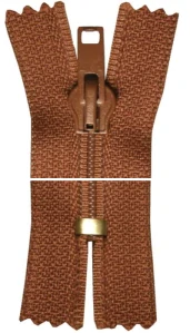 Spirálový zip, nedělitelný - 23cm - hnědý - WICO - BALENÍ 10 ks