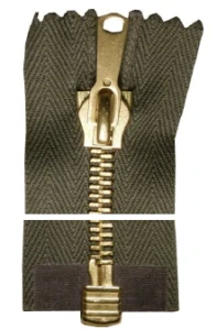 Kovový zip, dělitelný, slabý - 40cm - olivový - Koh-i-noor - BALENÍ 10 ks