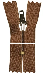 Spirálový zip, nedělitelný - 25cm - hnědý - WICO - BALENÍ 10 ks