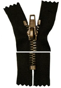 Kovový zip, nedělitelný, silný - 45cm - černý - Koh-i-noor - BALENÍ 10 ks