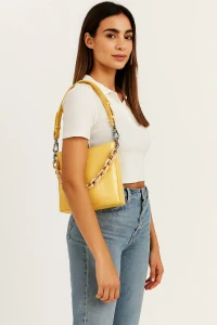 HVISK Amble Croco Small – vegan kabelka, žlutá