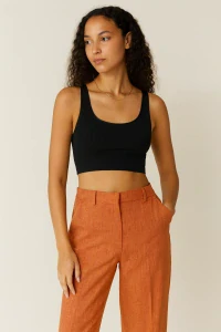 Kalhoty - Melange Straight Suit Pants