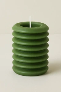 PT Living Zelená svíčka Layered, výška 10 cm