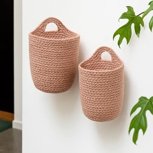 Hübsch Nook Koše Set 2 ks, starorůžová