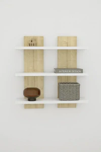 Nástěnná police Leila, dub sapphire/bílá - Creative Home