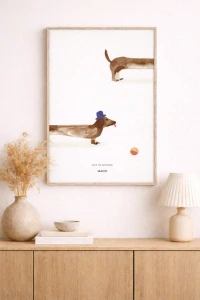 Plakát Paper Collective Doug the Dachshund Poster 50 x 70 cm