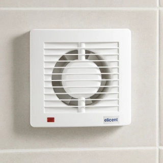 ELICENT Nástěnný ventilátor do koupelny E-STYLE 150 mm - 2MU7615 - BBT 150, kuličková ložiska, časový doběh