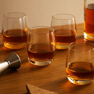 Broste Copenhagen Amber – sklenice na destiláty 4 cl, jantarová