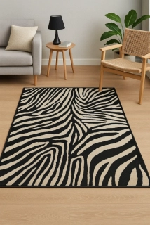 Koberec (80 x 150cm) ZEBRA černobílý