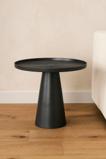 Leitmotiv černý kovový stolek Force – Ø 40 × V 37,5 cm