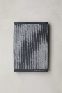 Marc O’Polo Timeless Tone Stripe – Guest Towel Marine / Light Silver, 30 × 50 cm