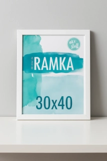 Bílý rámeček 30 × 40 cm – MDF s plexisklem