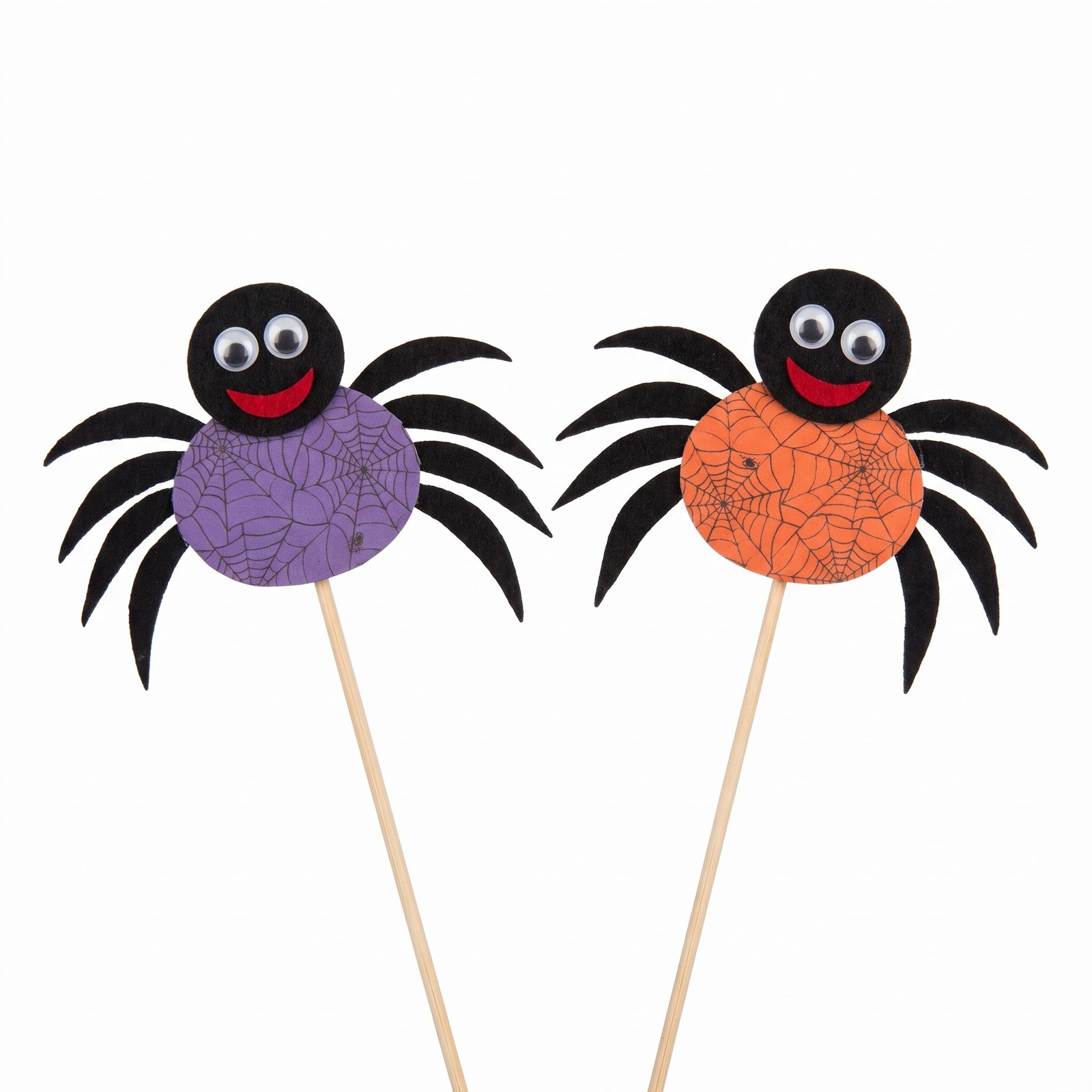 Zápich pavouk 27 cm fialový a oranžový – halloweenská dekorace, sada 2 ks